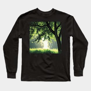 Sunlight Streaming Through the Branches of an Oak Tree Long Sleeve T-Shirt